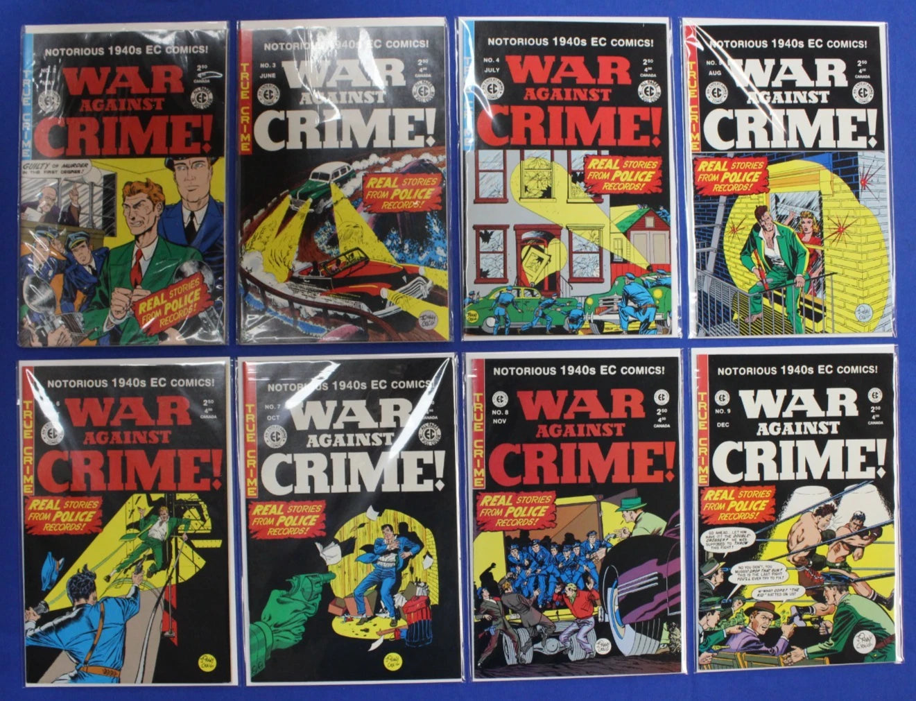 War Against Crime #2-9 Near Complete Set Reprints Lot of 8 FN