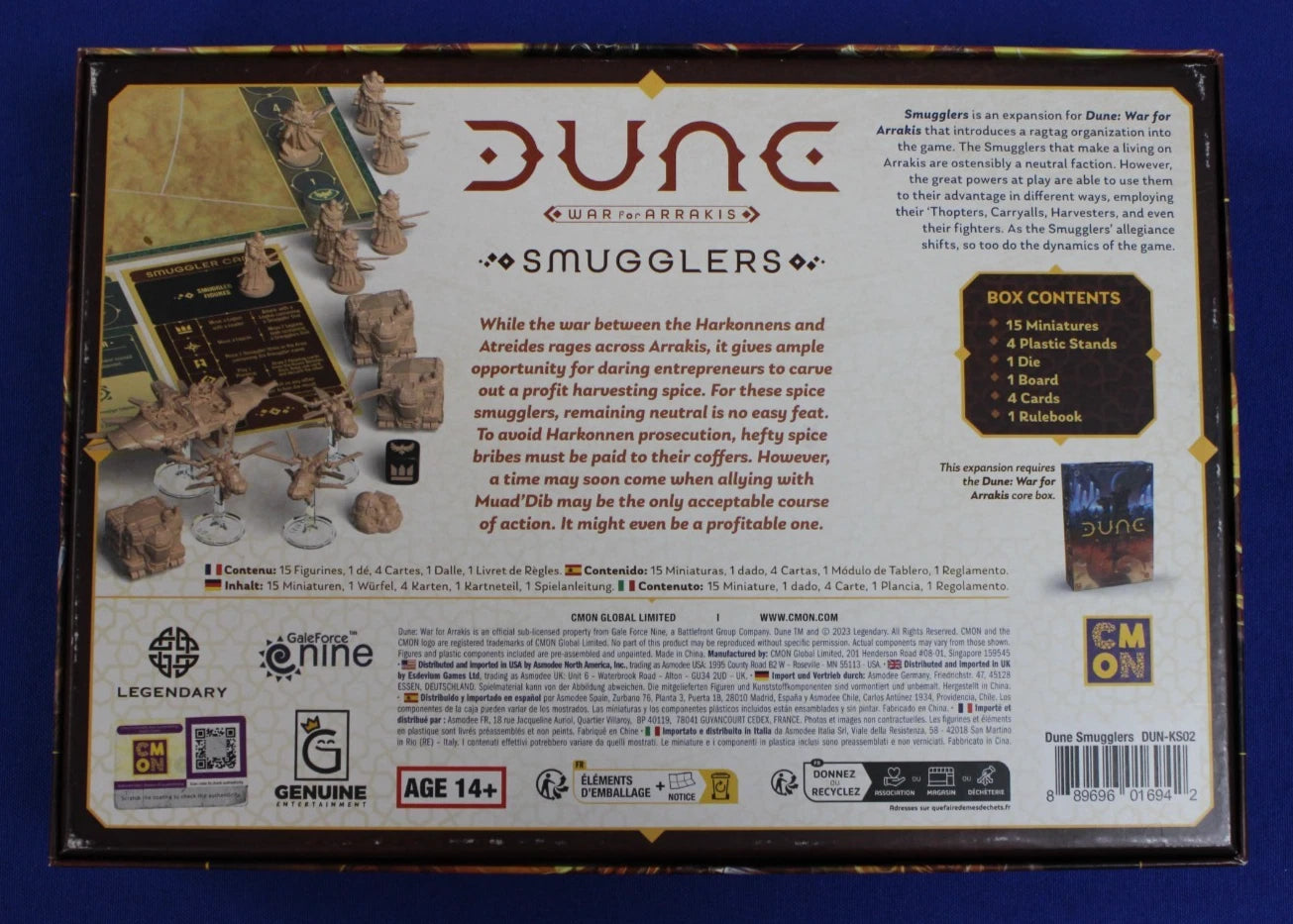 CMON Dune War for Arrakis + 2 Expansions + Playmat Lot of 4 Complete
