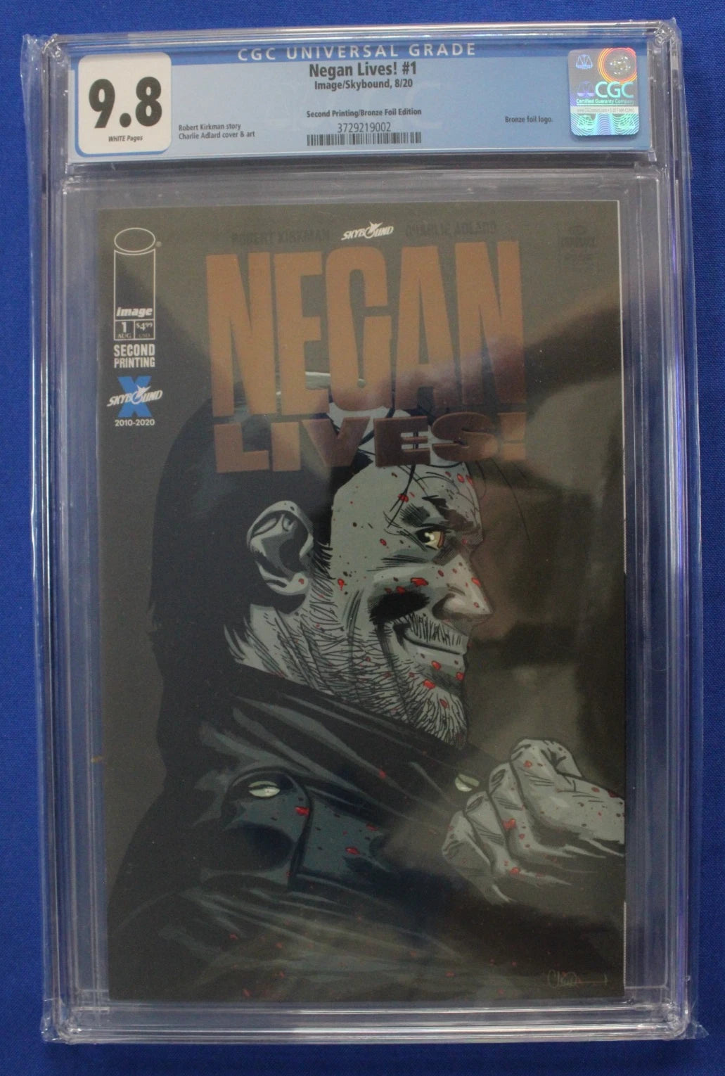 Negan Lives! #1 2nd Print Bronze Foil Variant CGC 9.8 NM/M