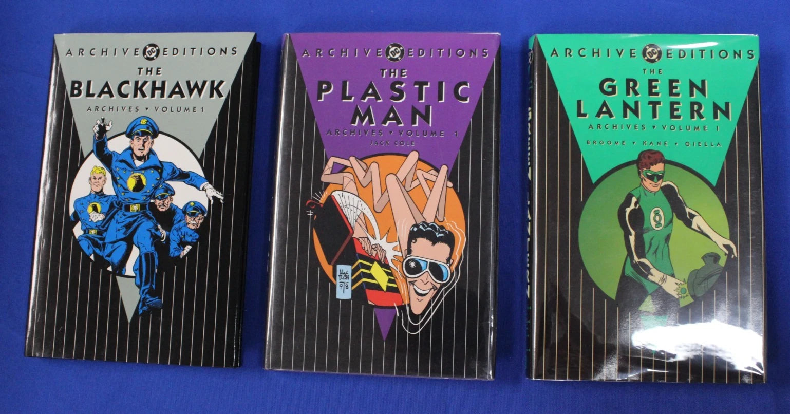DC Archive Editions Blackhawk Plastic Man Green Lantern Volume 1 Lot of 3