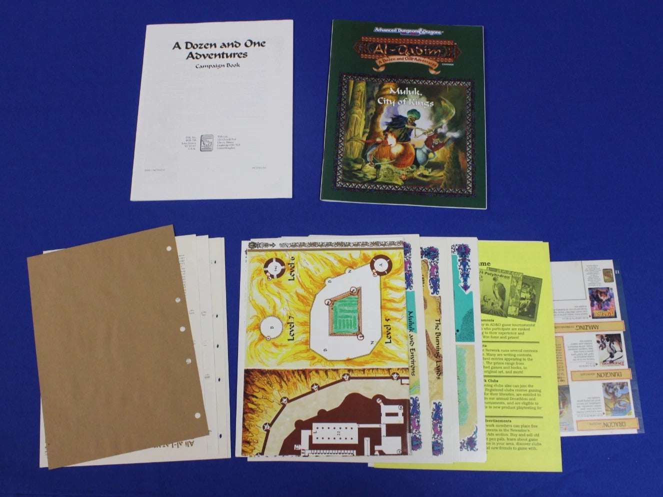TSR 1993 AD&D Al-Qadim A Dozen and One Adventures Campaign Box Set Complete