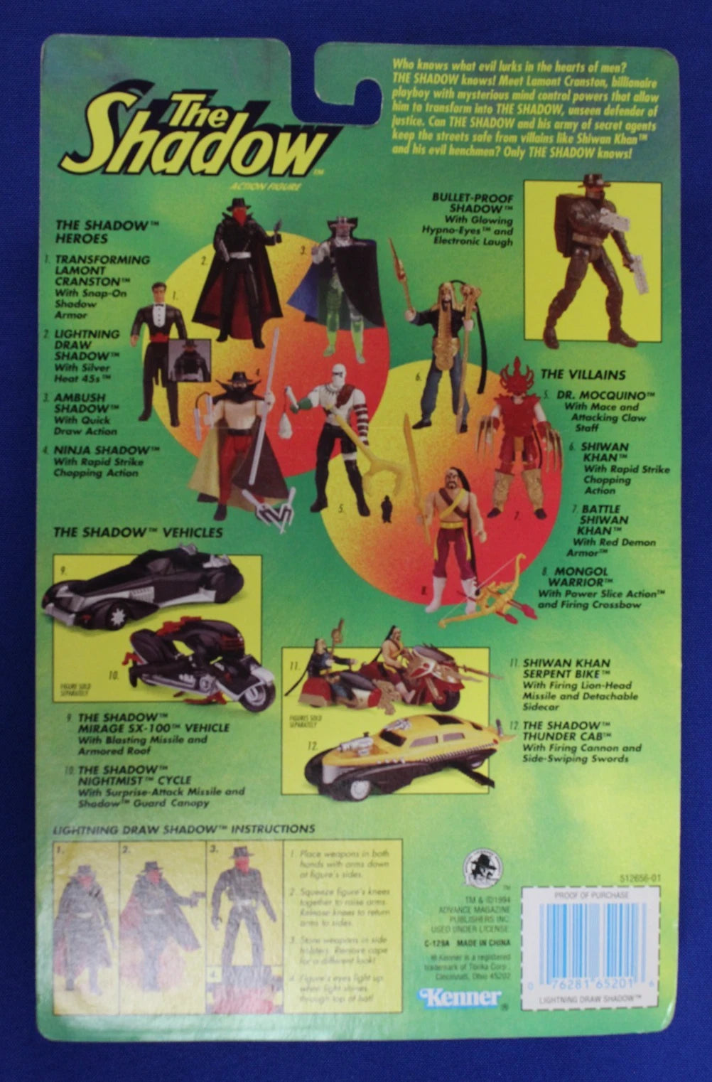 Kenner 1994 The Shadow Action Figure Lot of 5 Sealed in Box