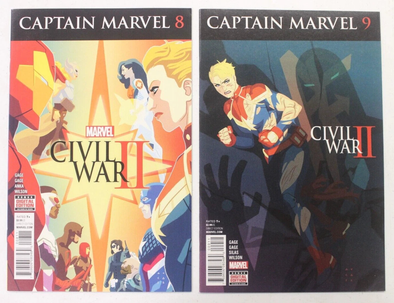 Captain Marvel #1-10 (2016) + 125-129 (2017) Full Run Set VF-VF/NM