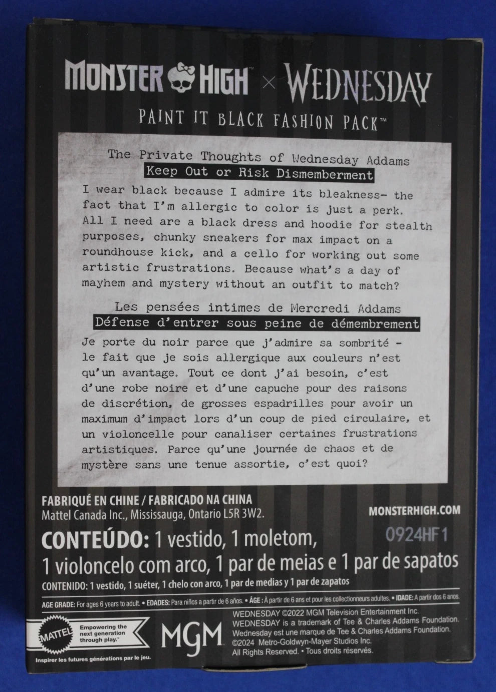 Monster High x Wednesday Paint it Black Fashion Pack Figure