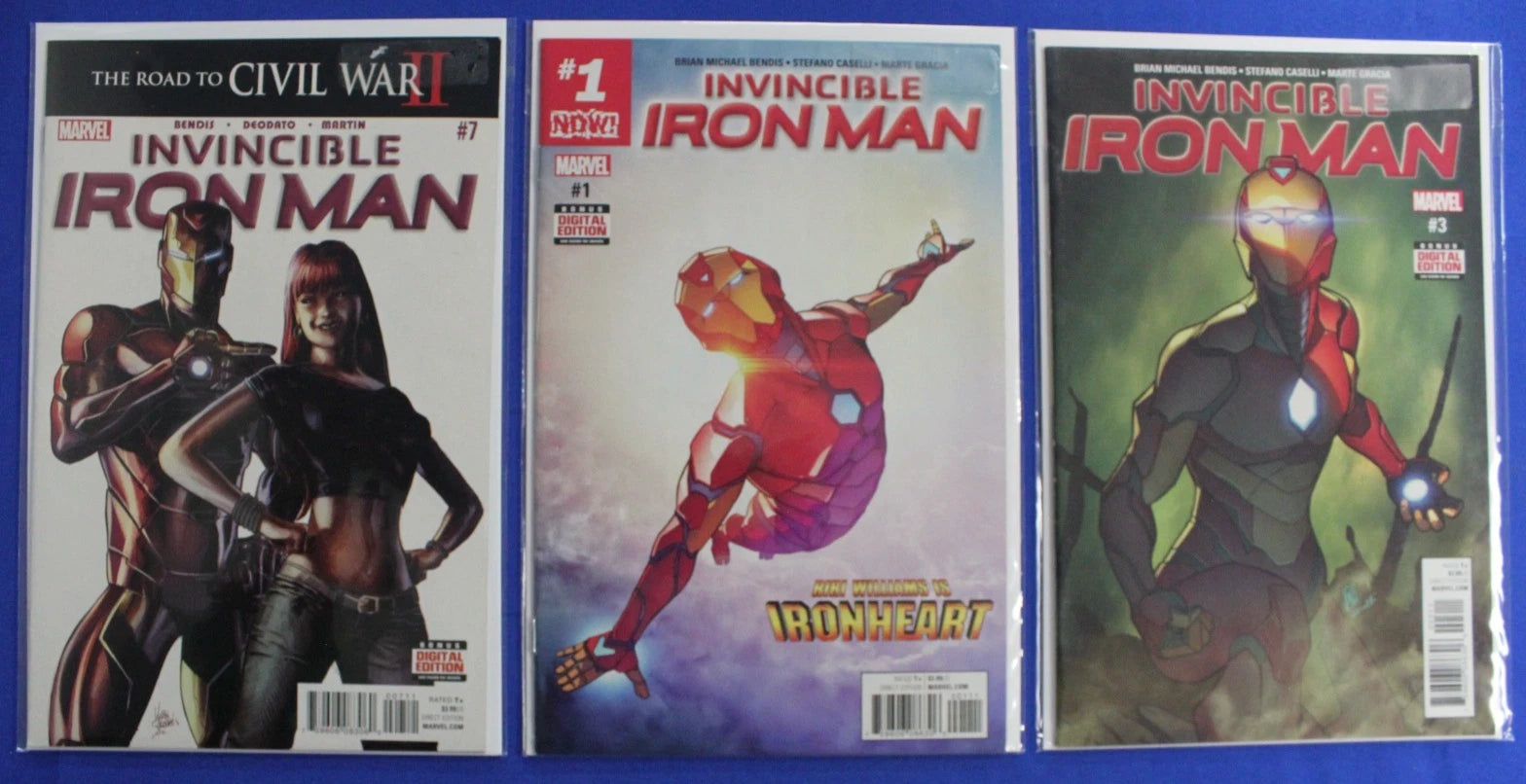 Invincible Iron Man (2016) #7 and (2017) #1 & 3 VF/NM