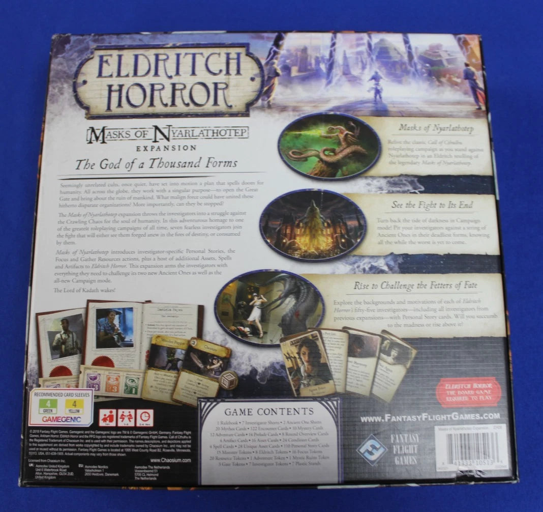 Fantasy Flight Games Eldritch Horror Base Game + Expansions Lot of 4 Complete