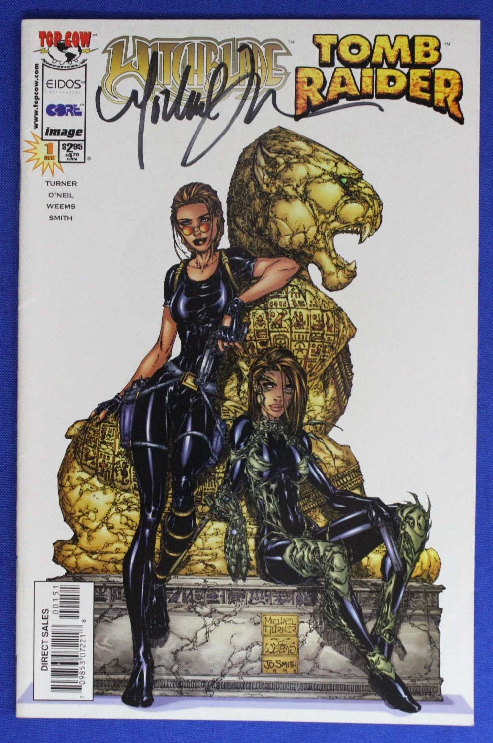 Witchblade Tomb Raider #1 Michael Turner Variant VF SIGNED No COA