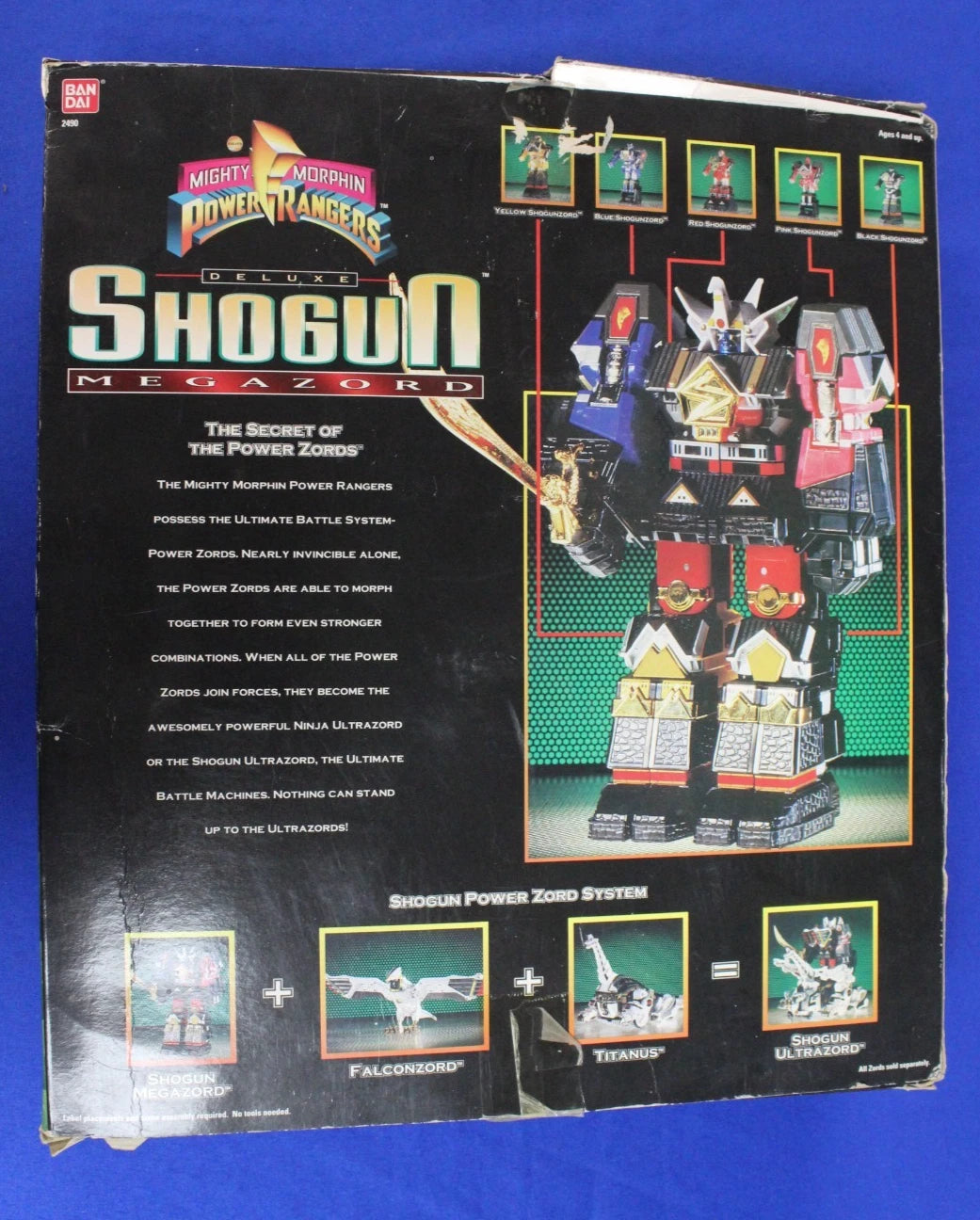 Bandai 1995 Mighty Morphin Power Rangers Deluxe Shogun Megazord Incomplete