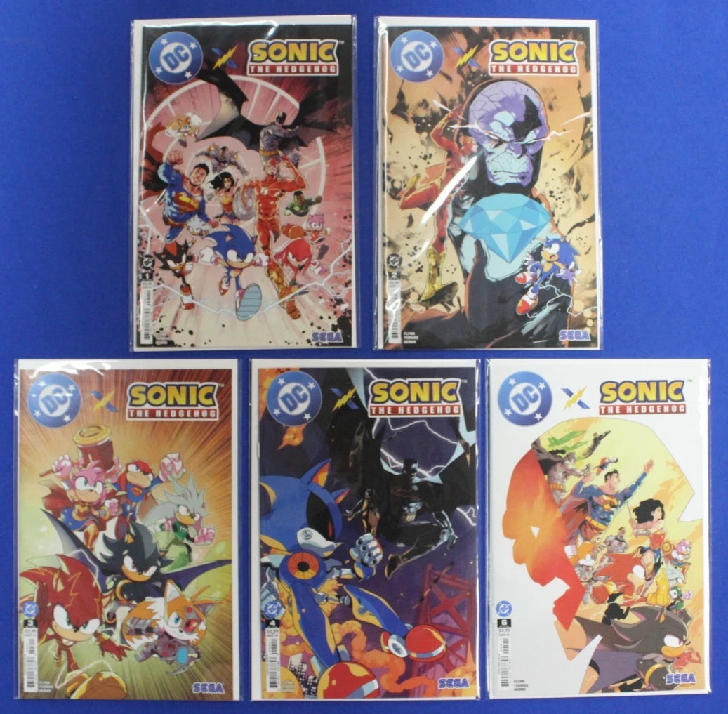 DC x Sonic the Hedgehog #1-5 Complete Set VF/NM