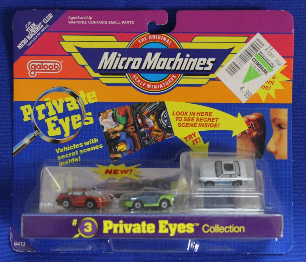 Galoob Micro Machines Private Eyes Collection #s 3 5 6 & 12 Complete in Box