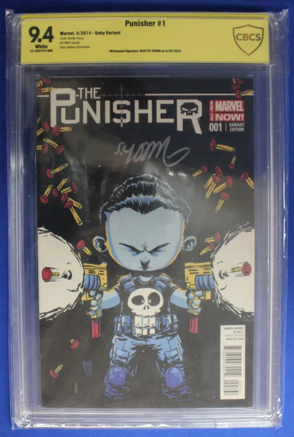 The Punisher #1 Variant SIGNED by Skottie Young CBCS 9.4 NM