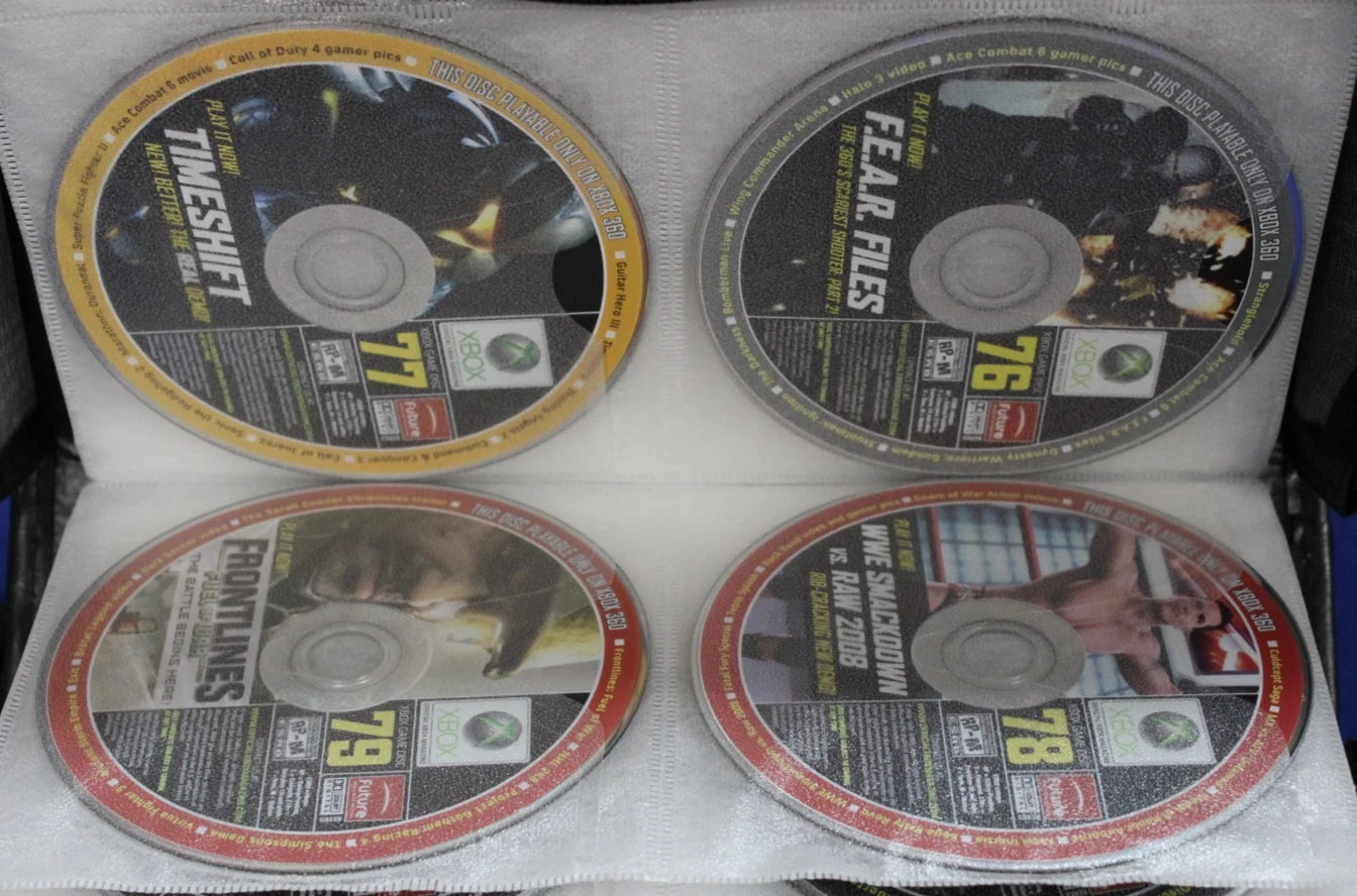 Official Xbox Magazine Demo Discs Lot + Sleeves #54-#114 with Disc Binder