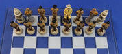 Pacific Giftware WWII U.S. vs. Germany Chess Set with Glass Chess Board