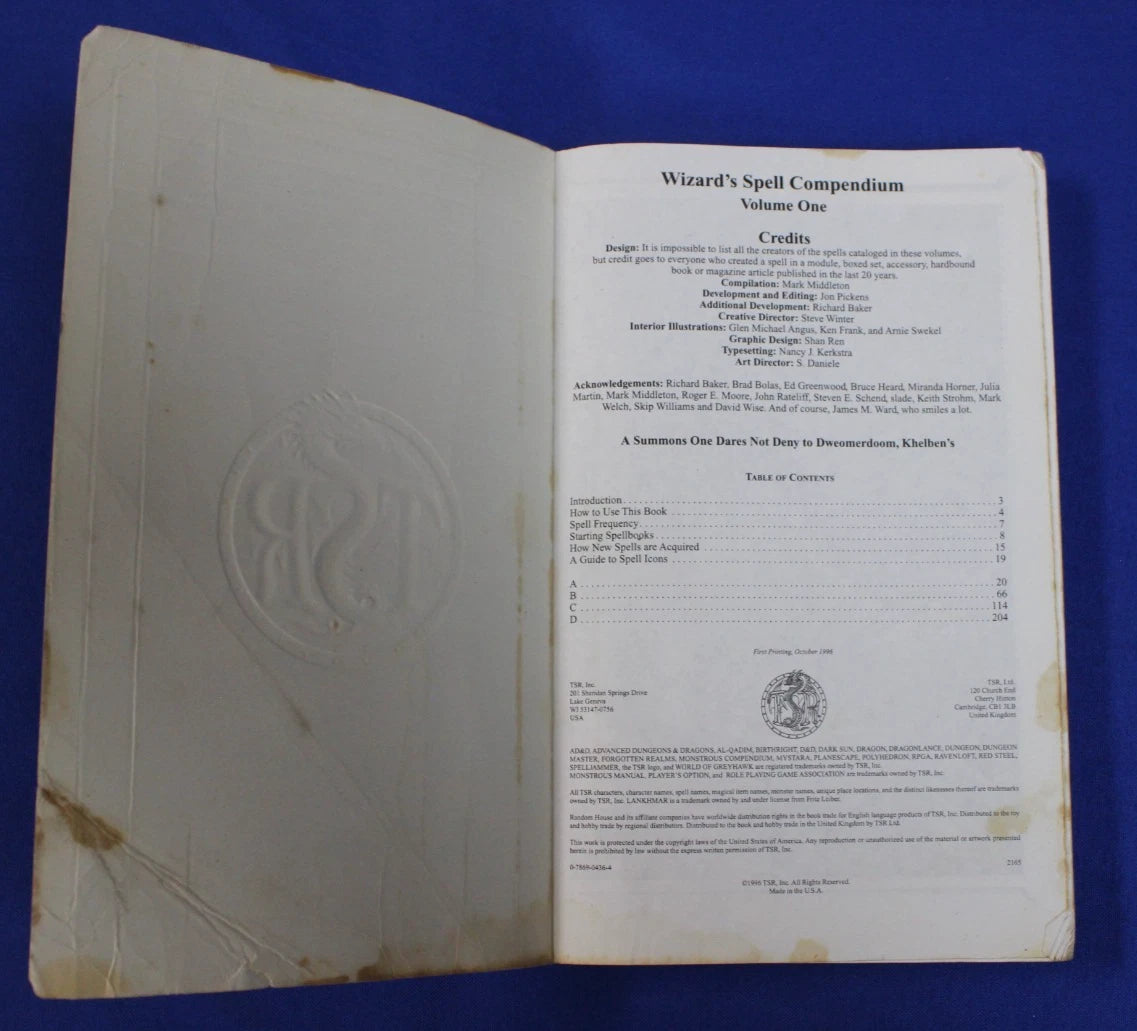 Wizards of the Coast '90s Dungeons & Dragons Wizard's Spell Compendium Vol. 1-4
