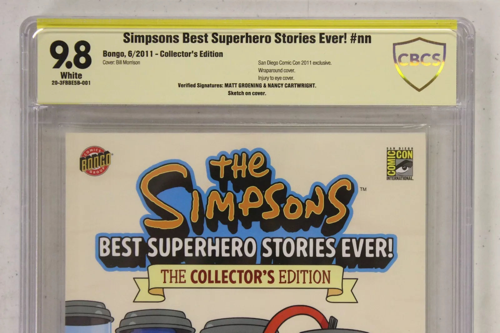 Simpsons Best Superhero Stories Ever SDCC 2011 CBCS 9.8 SIGNED x2 Matt Groening
