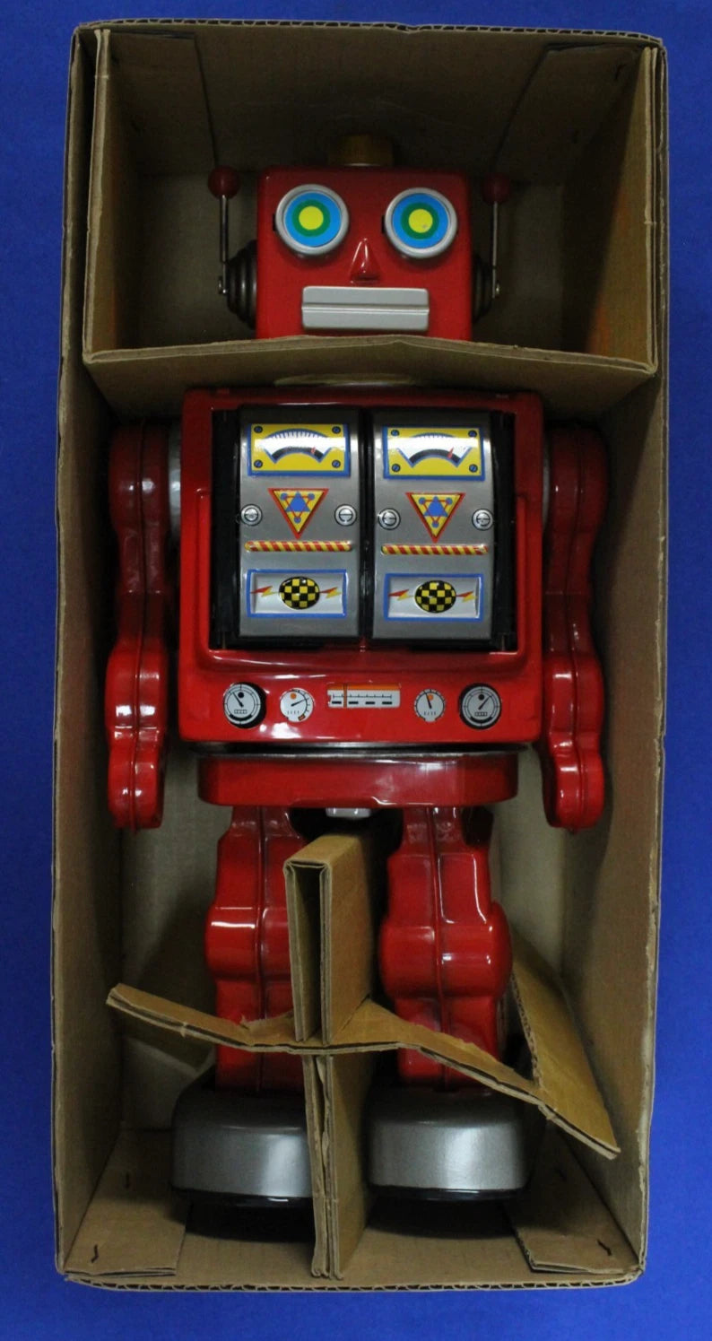 Horikawa Tin Toy Project Star Strider Aiji-01 Red Tin Robot Toy Complete in Box