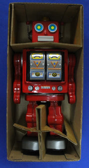 Horikawa Tin Toy Project Star Strider Aiji-01 Red Tin Robot Toy Complete in Box