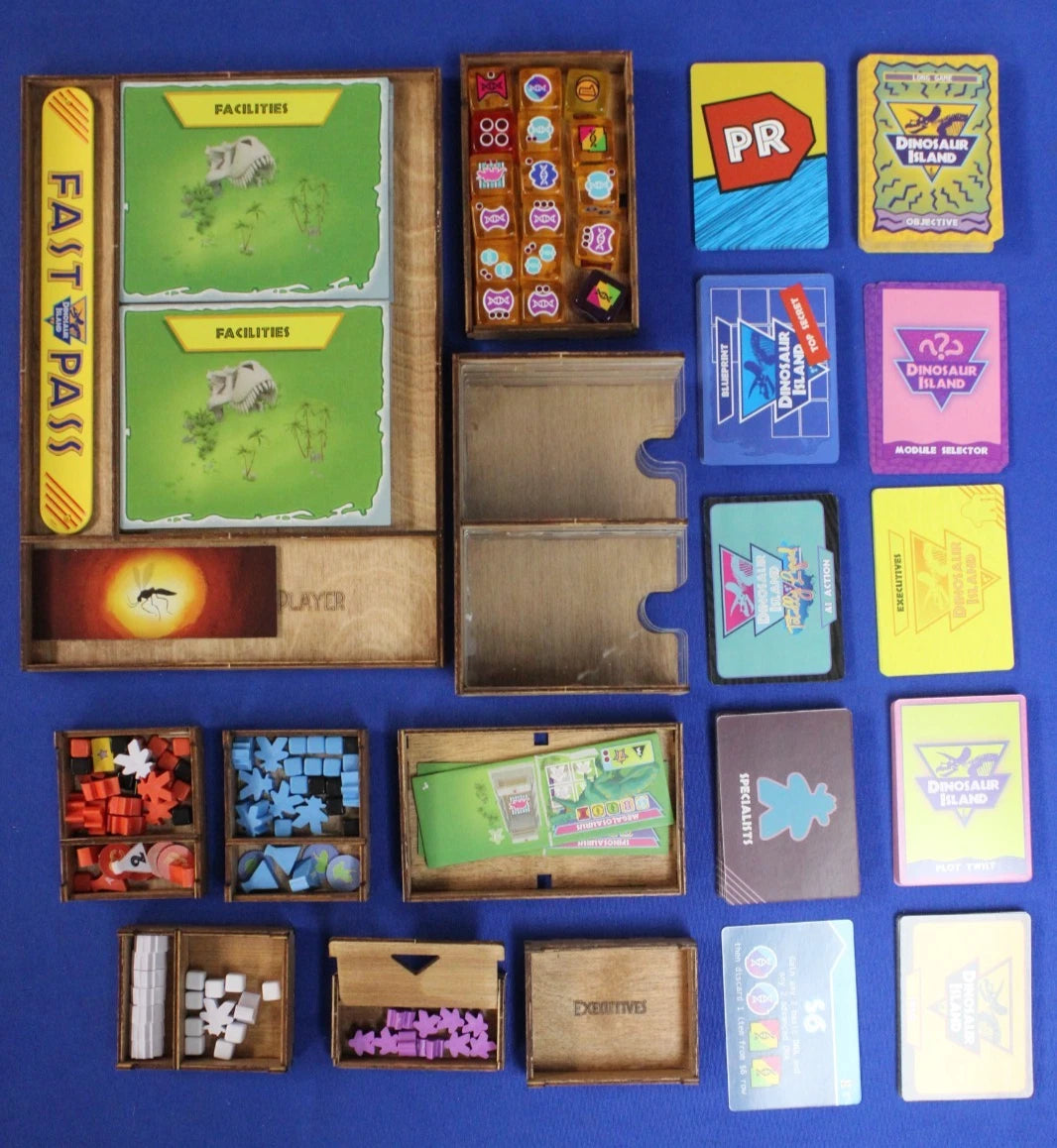 Dinosaur Island Xtreme Edition + Totally Liquid Expansion KS Lot w/ Storage Box