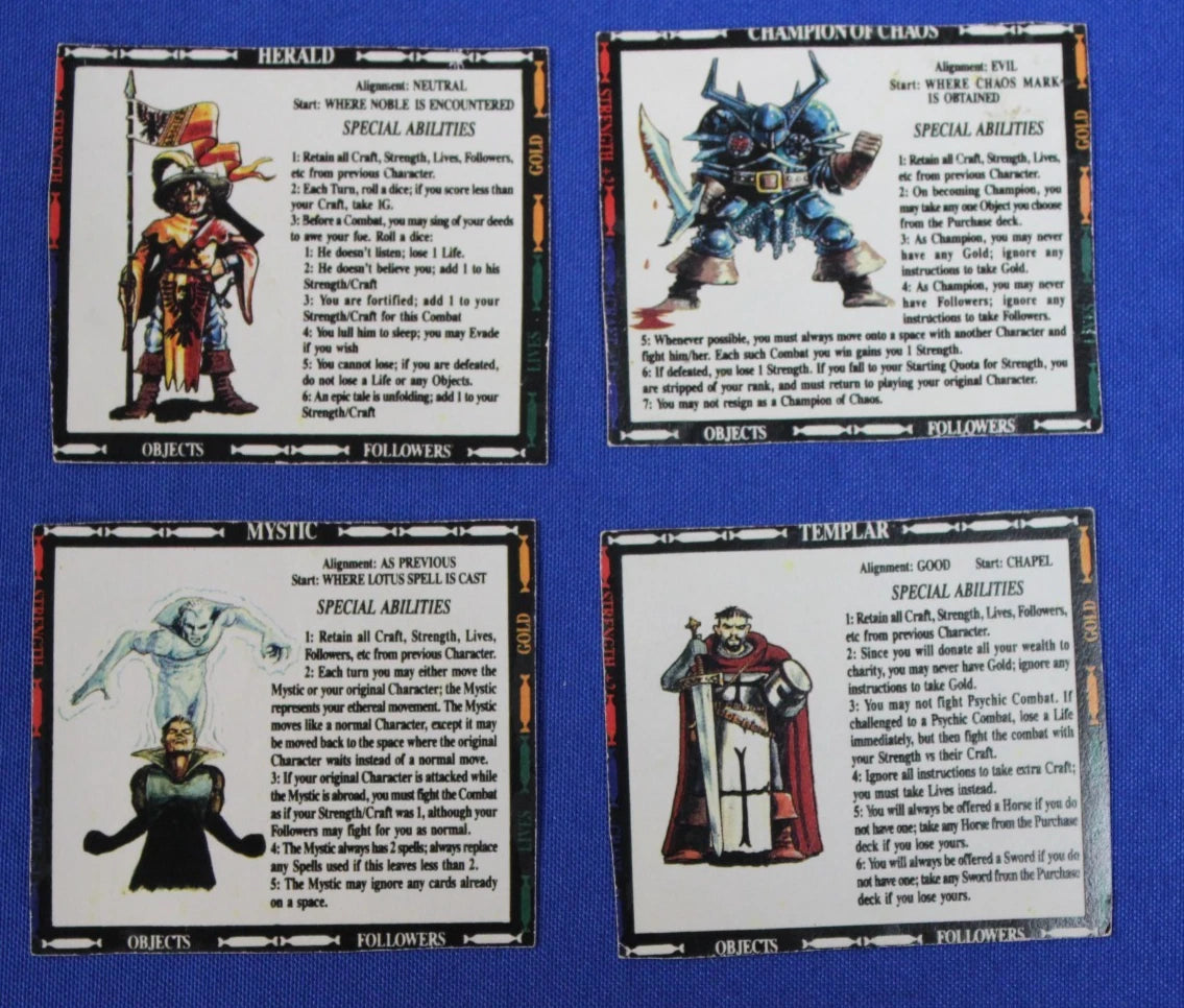 Games Workshop 1989 Talisman White Dwarf Magazine #115 Master Character Complete Pack