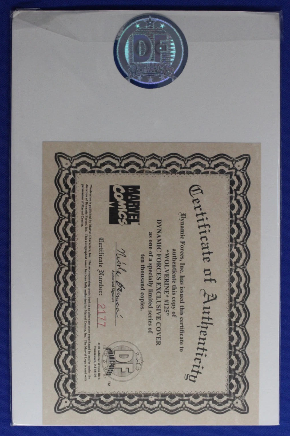 Wolverine #125 Dynamic Forces Jae Lee Variant w/COA VF/NM