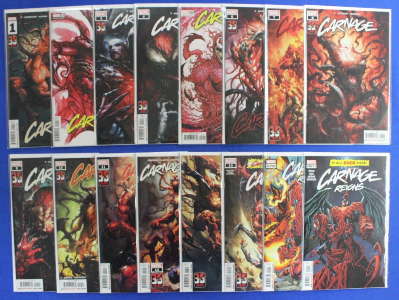 Carnage #1-14 + Reigns Alpha & Omega Complete Sets VF/NM