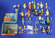 Playmates Simpsons Action Figure Lot of 21 Figure and Accessories + 2 Playsets