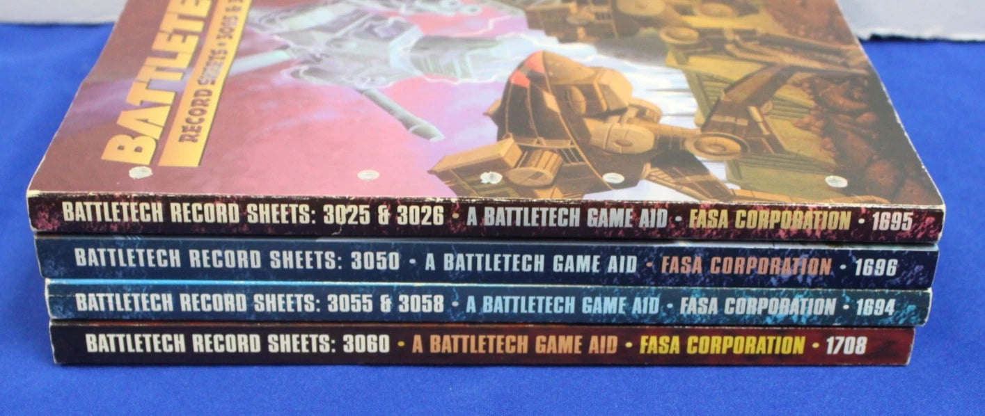 FASA Corporation Battletech Record Sheets Book Lot of 4