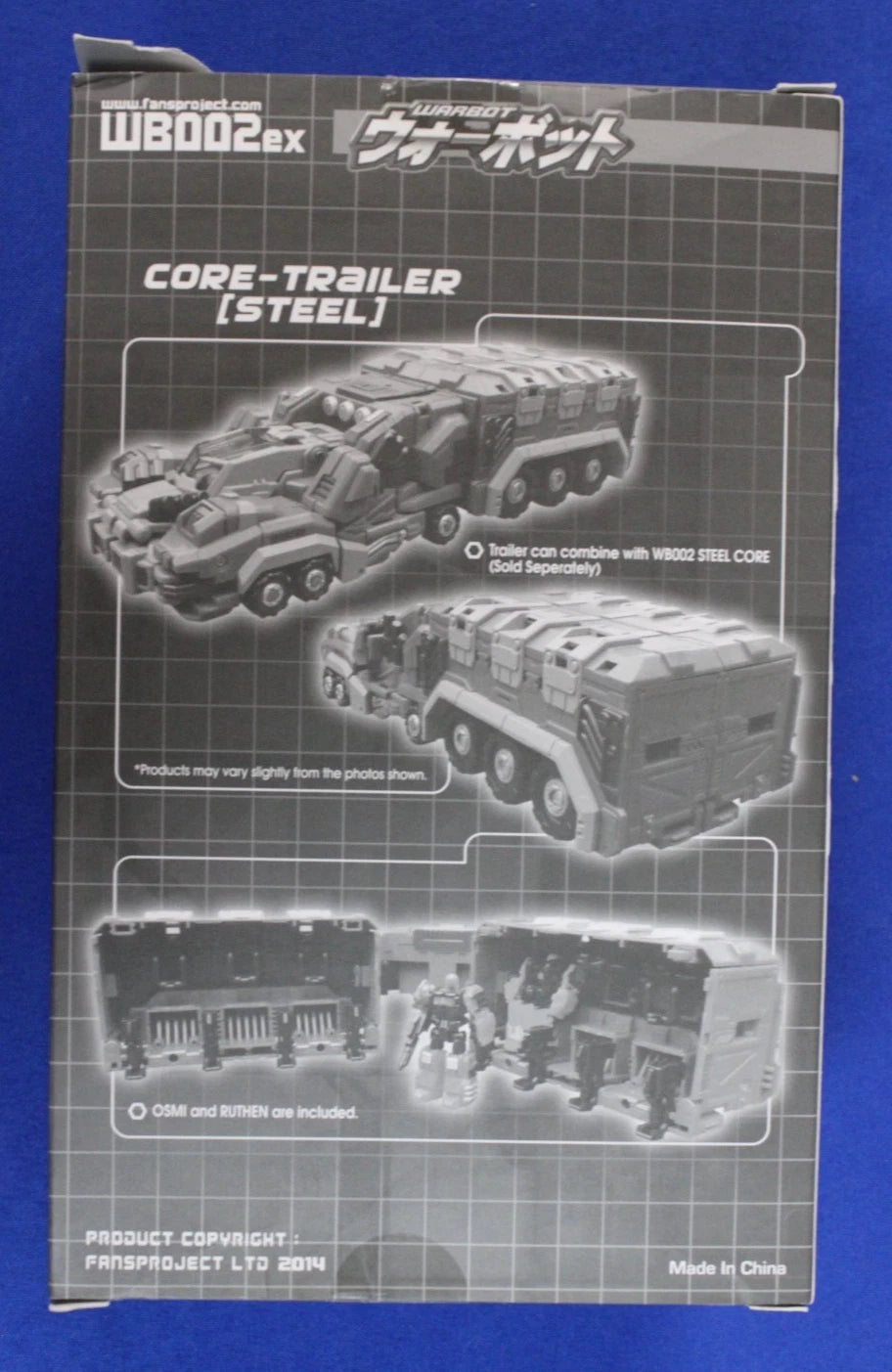 Fansproject Warbot WB002ex Steel Core Trailer + Ruthen Exclusive Figures