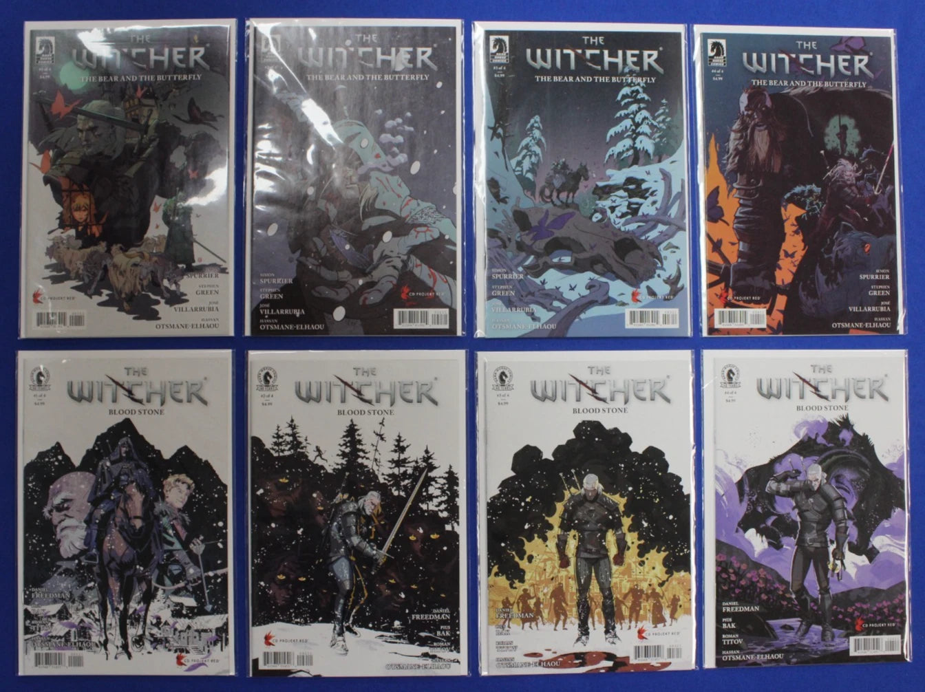 The Witcher Bear and the Butterfly #1-4 & Blood Stone 1-4 Complete Sets VF/NM
