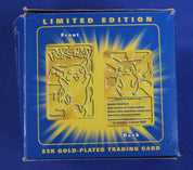 Pokemon Burger King 1999 23k Gold Pikachu + Togepi Trading Cards with Pokeball