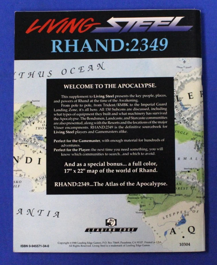 Leading Edge 1988 Living Steel Rhand: 2049 Board Game Supplement