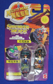 Mattel Bluebird 1993 Mighty Max Shrunken Heads Insectoid & Rock Monster Japanese