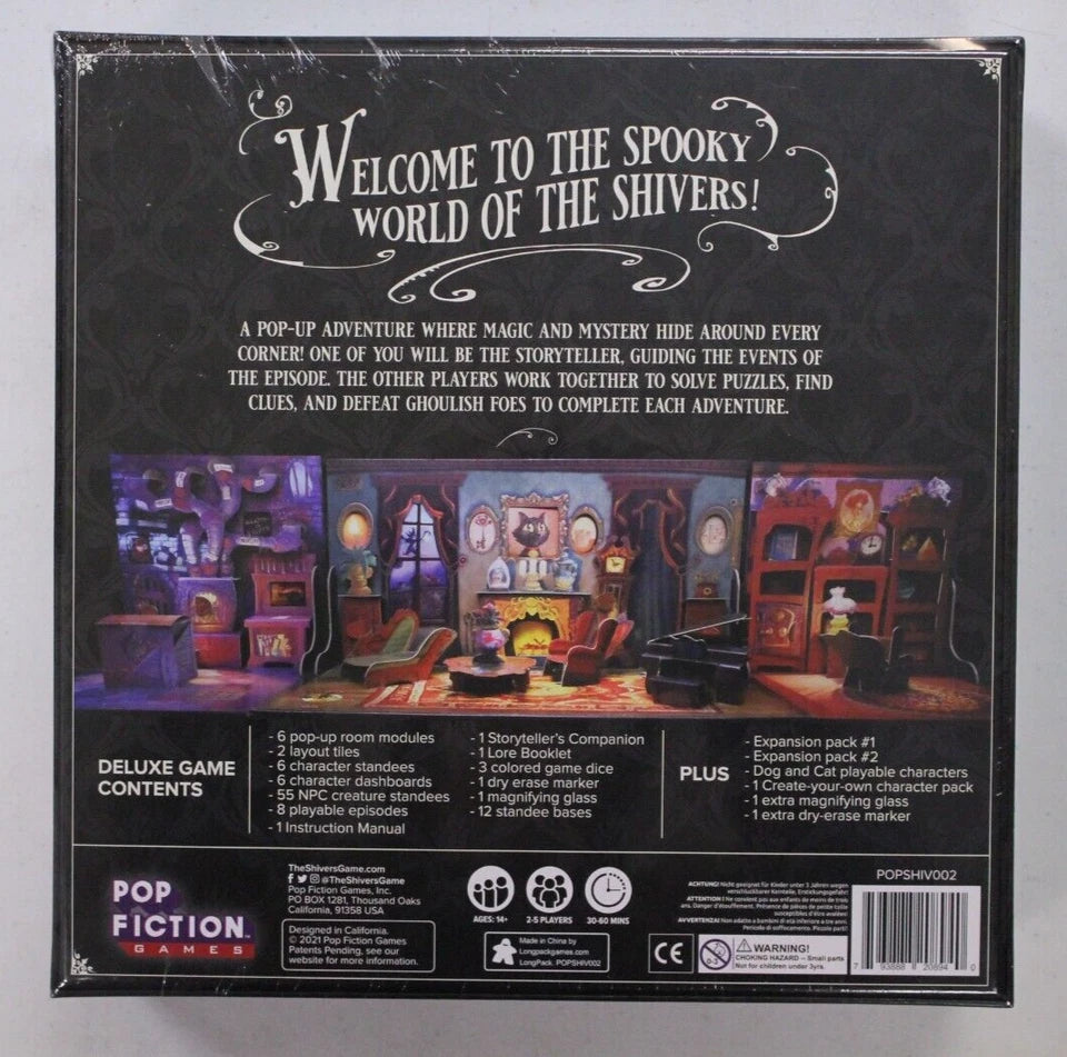 The Shivers Deluxe Kickstarter Exclusive Edition Board Game + Pin & Bag Extras