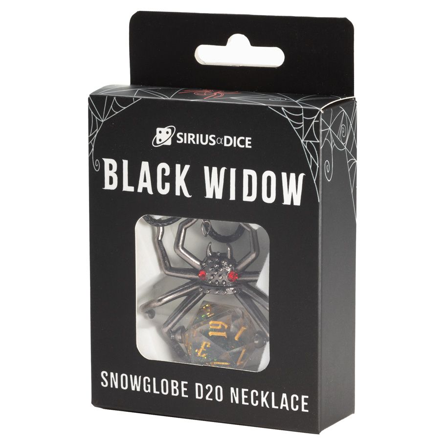 Sirius Dice D20: Black Widow Necklace