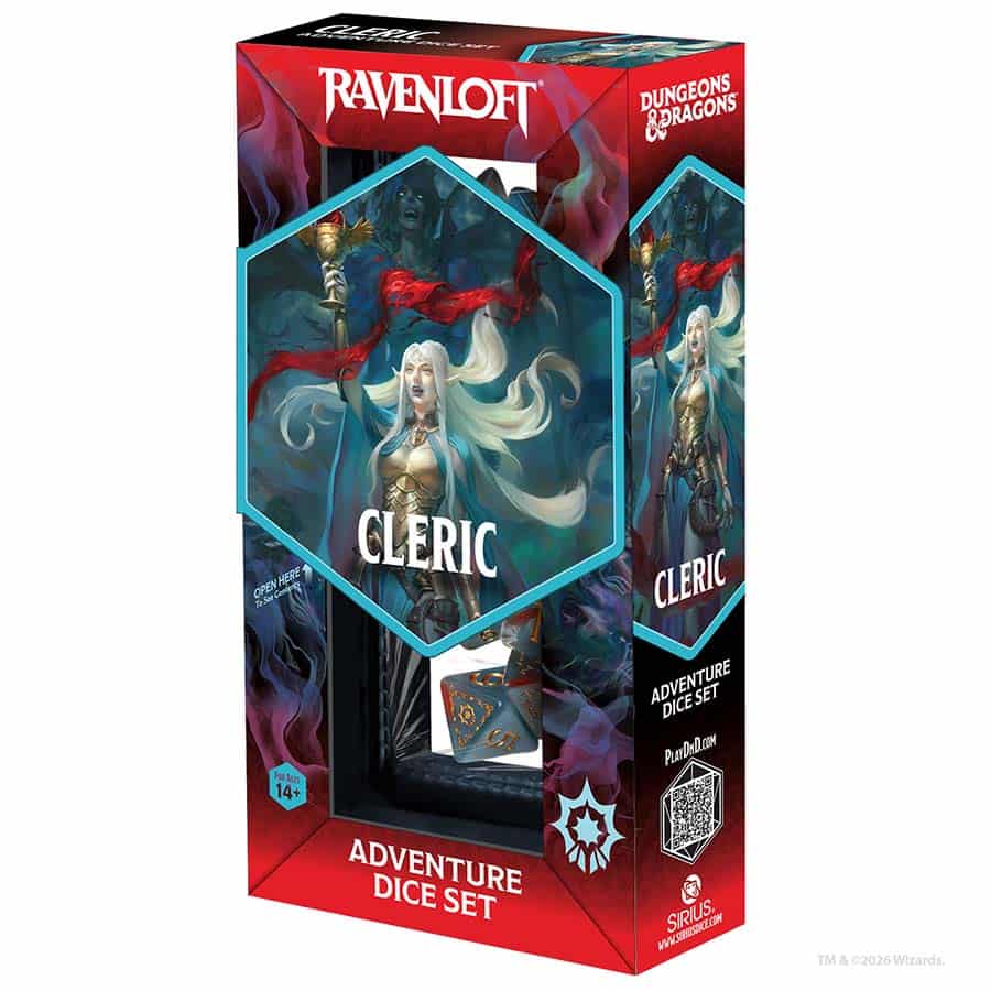D&D Adventure Dice: Cleric - Light Blue/Red