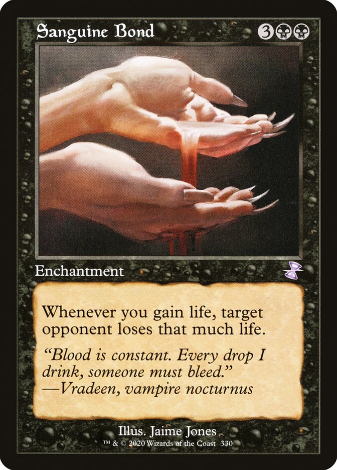 mtg card when opponent loses life you gain life Sanguine Bond