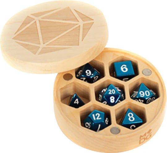 Wood Round Dice Chest Maple Wood