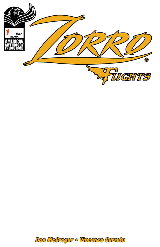 Zorro Flights #1 Cover E Blank Sketch