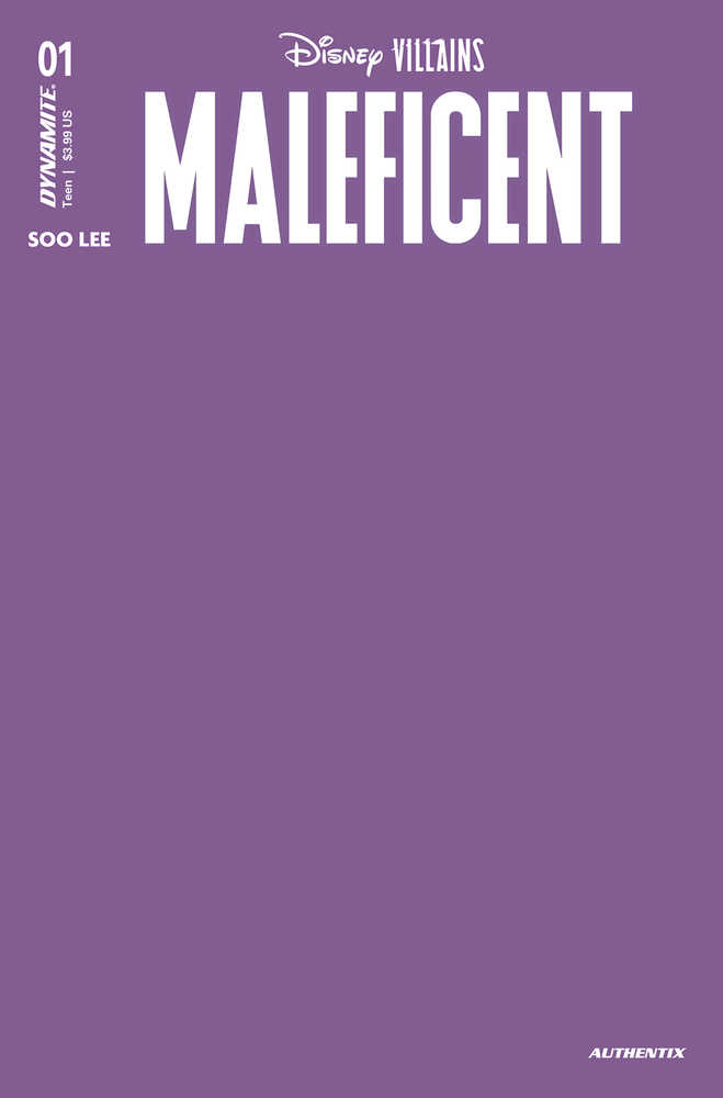 Disney Villains Maleficent #1 Cover X Foc Purple Blank Authent