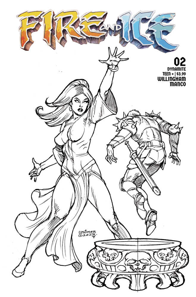 Fire And Ice #2 Cover E 10 Copy Variant Edition Linsner Line Art