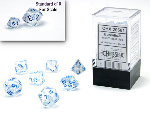 Borealis® Mini-Polyhedral Icicle™/light blue Luminary™ 7-Die Set