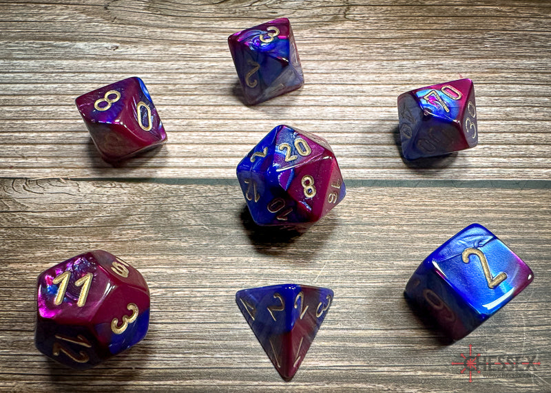 Gemini® Polyhedral Blue-Purple/gold 7-Die Set
