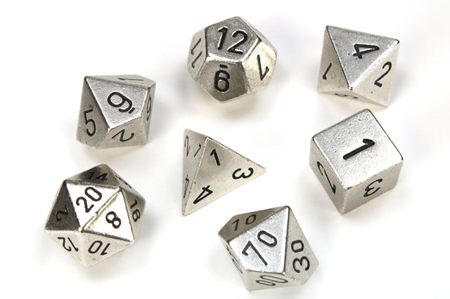 Metal Polyhedral Silver Color 7-Die Set