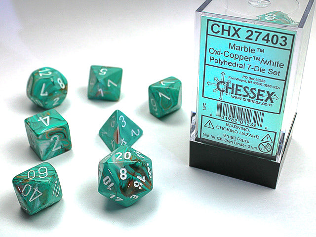 Marble Polyhedral Oxi-Copper™/white 7-Die set