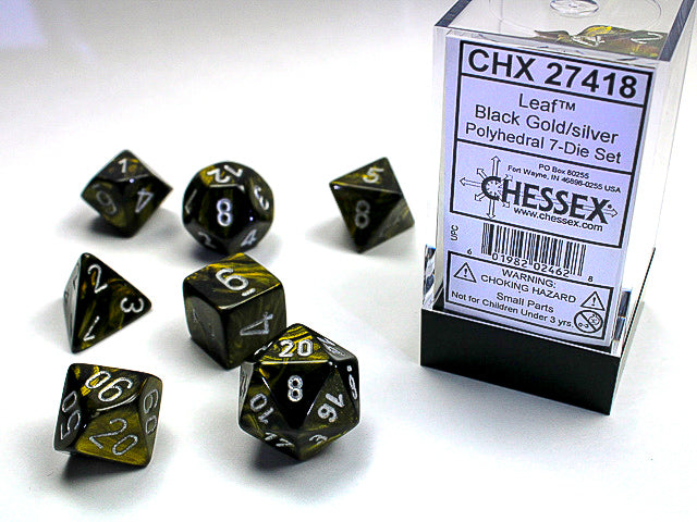 Leaf™ Polyhedral Black Gold/silver 7-Die Set