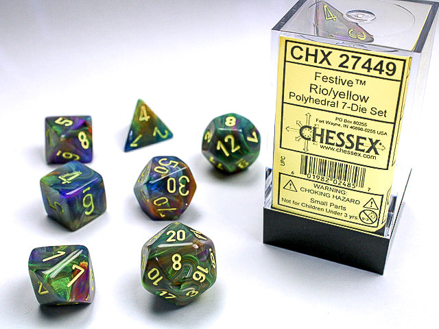 Festive® Polyhedral Rio/yellow 7-Die Set