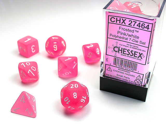 Frosted™ Polyhedral Pink/white 7-Die Set