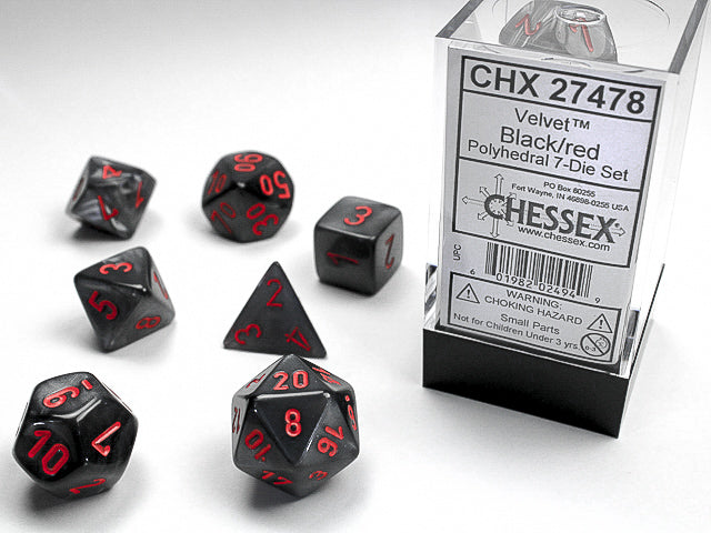 Velvet® Polyhedral Black/red 7-Die Set