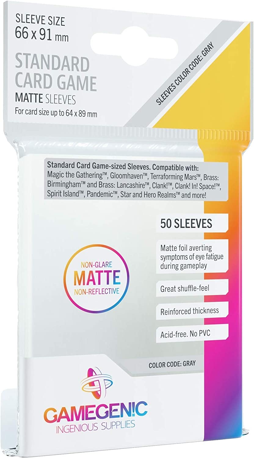 Matte Board Game Sleeves 66 by 91 mm Card Sleeves Optimized for Use with Standard Card Games