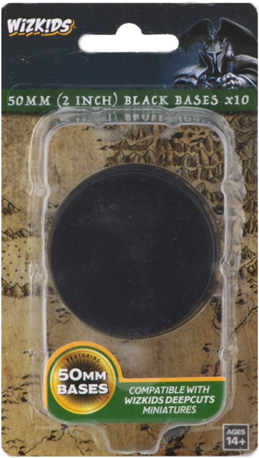 WizKids Bases Deep Cuts Black 50mm Round 10 ct